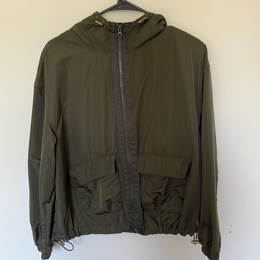 Old Navy Green Windbreaker Hooded Jacket